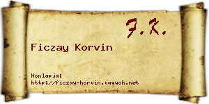 Ficzay Korvin névjegykártya